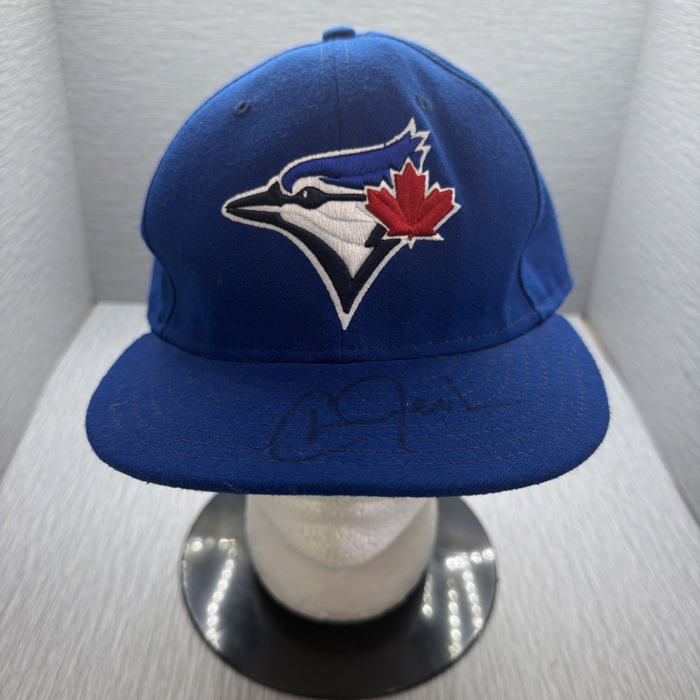 Toronto Blue Jays New Era 59FIFTY Hat Cap 8 MLB Autographed Signed Blue Fitted